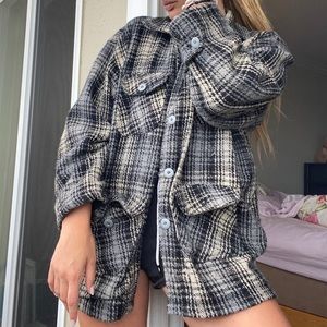 Vintage Plaid flannel padded lining jacket